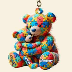 Personalized Gifts For Autism Keychain Bear Mother and Kid 03ohpu220225 - Keychains - GoDuckee