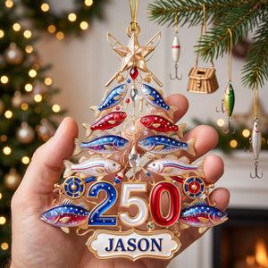 Fishing 250th USA  Anniversary Ornament - Personalized Gifts For Christmas 04pgqn220826