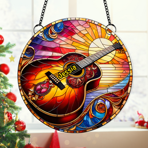 Personalized Gifts For Guitar Lovers Suncatcher Ornament 03acpu300824 - Ornament - GoDuckee