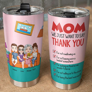 Personalized Gifts For Mom Tumbler Mom We Just Want To Say Thank You 01HUHN300324HH - Tumbler Cups - GoDuckee