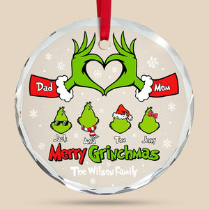 Personalized Gifts For Family Ornament, Cute Green Christmas Character 03natn170824 - Ornament - GoDuckee