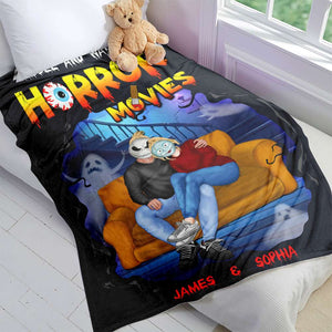 Personalized Gifts For Couple Blanket, Horror Movie Couple 01kapu110724pa - Blanket - GoDuckee