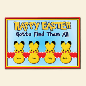 Personalized Gifts For Mom Wood Sign Happy Easter Gotta Find Them All 04ohpu170224 Easter's Day Gifts - Wood Signs - GoDuckee