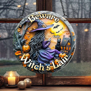 Personalized Halloween Gifts For Witch Lovers Suncatcher Ornament 02DGMH140924 - Ornament - GoDuckee