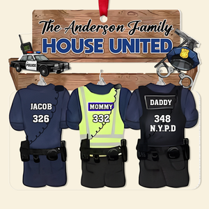 Personalized Gift For Police Family Christmas Ornament 01HUPU181024 - Ornament - GoDuckee