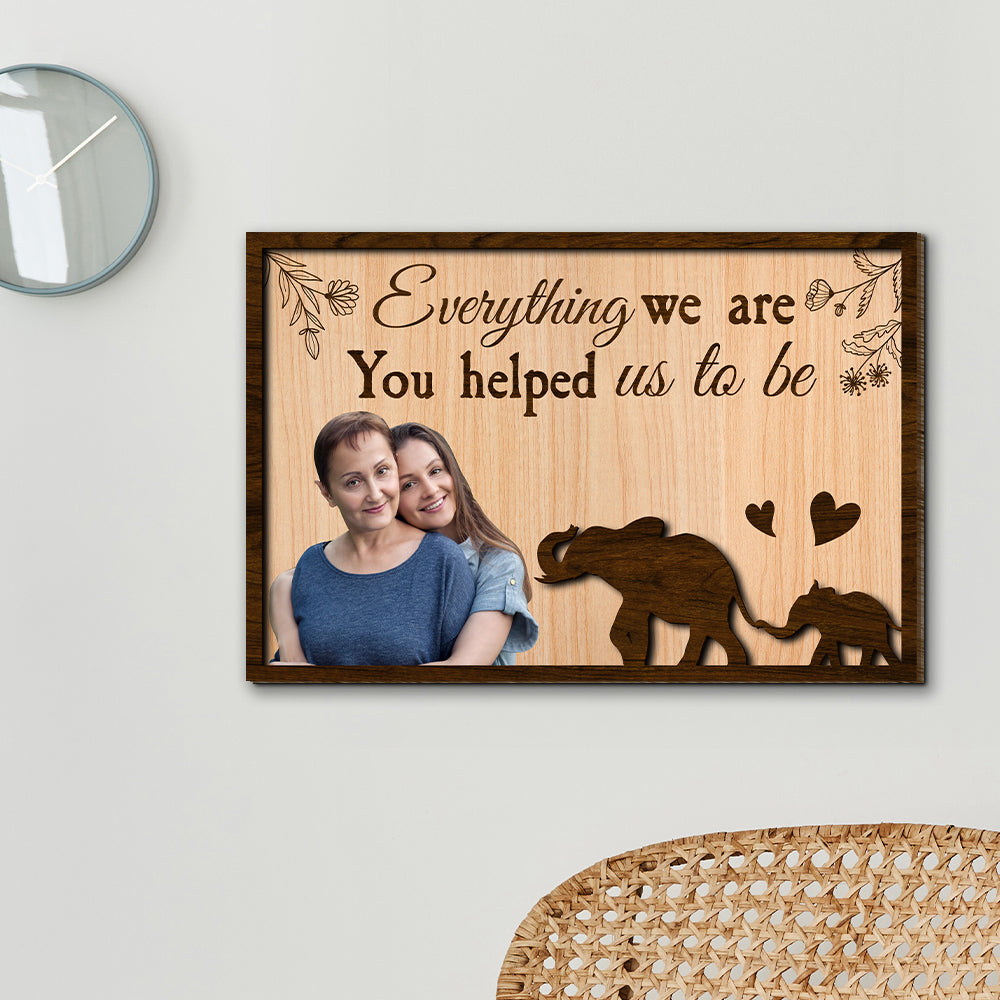 Custom Photo Gifts For Mom Wood Sign Everything I Am You Helped Me To Be Mother's Day Gifts - Wood Signs - GoDuckee