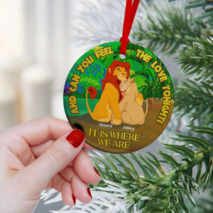 Can You Feel The Love Tonight, Couple Gift, Personalized Ceramic Ornament, Lion Couple Ornament, Christmas Gift 03OHHN101123 - Ornament - GoDuckee