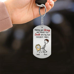 Making You Horny, Gift For Couple, Personalized Keychain, Funny Stick Couple Keychain, Couple Gift - Keychains - GoDuckee