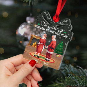 The Greatest Gift, Couple Gift Personalized Acrylic Ornament, Old Couple Ornament, Christmas Gift - Ornament - GoDuckee