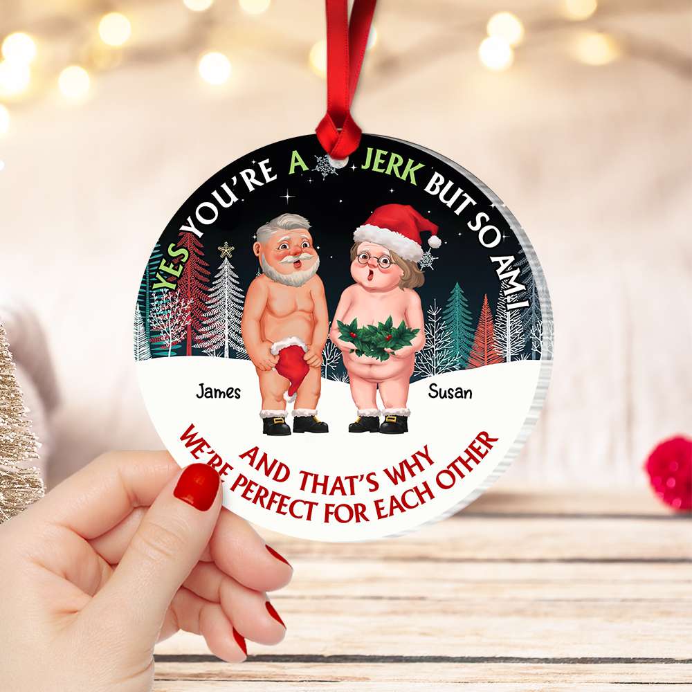 Let's Be Naughty, Couple Gift, Personalized Acrylic Ornament