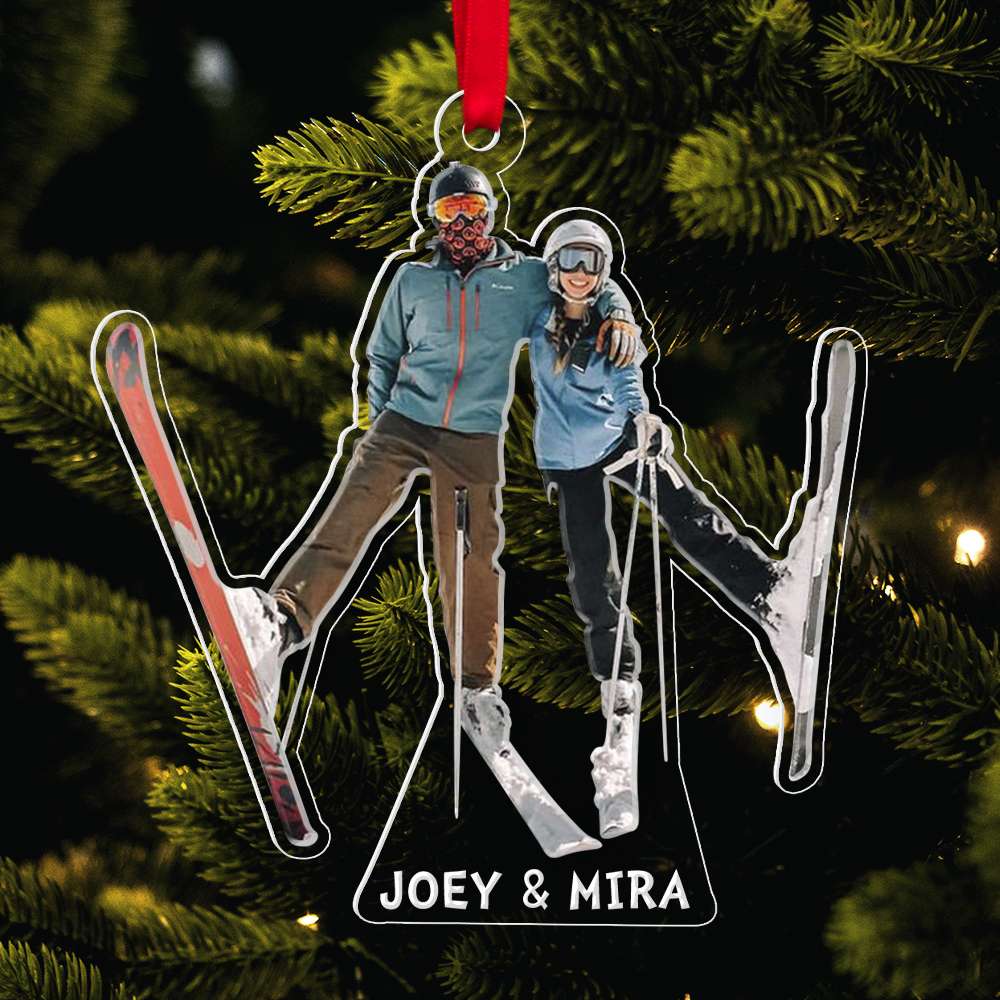 Skiing Custom Photo Acrylic Ornament, Gift For Skiing Partner, Family & Friends 01QHDT221123 - Ornament - GoDuckee