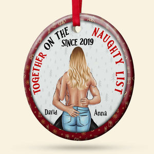 Romantic Couple, Personalized Ornament, Couple Gifts, Gifts For Him, Gifts For Her, Unique Christmas Gifts, Xmas Tree Decorations - Ornament - GoDuckee