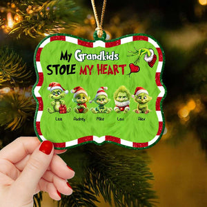 My Kids Stole My Heart, Gift For Family, Personalized Acrylic Ornament, Green Family Kids Ornament, Christmas Gift 05HTHN031023 - Ornament - GoDuckee