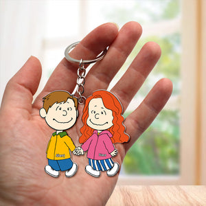 Couple Keychain - Personalized Gift For Couple Hand In Hand-Homacus