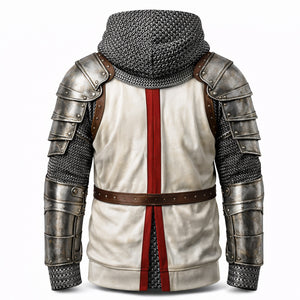 Knights Templar & Jesus 3D Hoodie - Personalized Gifts For Christians Warrior 01hutn271225 - AOP Products - GoDuckee