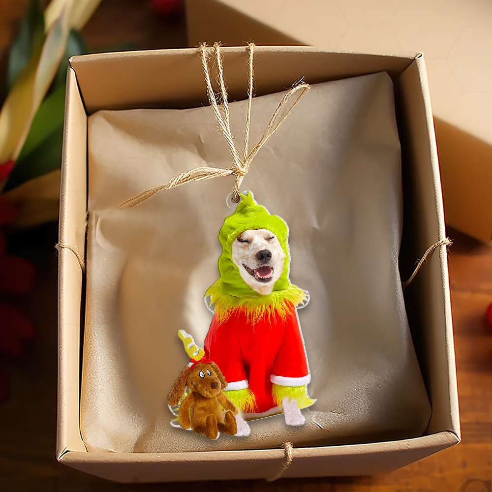 Custom Face Photo Gifts For Dog Lovers, Christmas Acrylic Ornament 01HUMH081024 - Ornament - GoDuckee