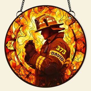 Personalized Gifts For Firefighter Suncatcher Ornament 103acpu290824 - Ornament - GoDuckee