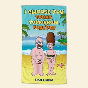 Personalized Gifts for Couple Beach Towel, Funny Standing In The Beach 01napu090724hg - Beach Towel - GoDuckee