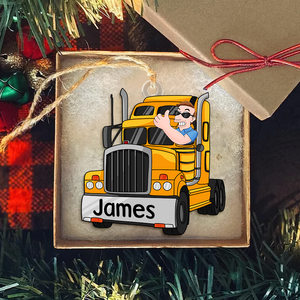 Personalized Gifts For Trucker Christmas Ornament 04acpu111124hg - Ornament - GoDuckee