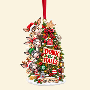 Clumsy Donkey Christmas Tree Ornament, Personalized Gifts For Family 04QHTN040926