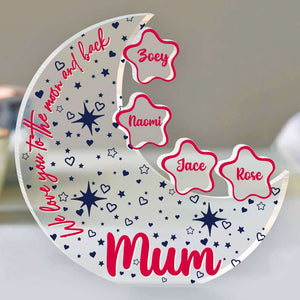 Personalized Gifts For Grandma Plaque We Love You To The Moon And Back - Shaped Plaques - GoDuckee