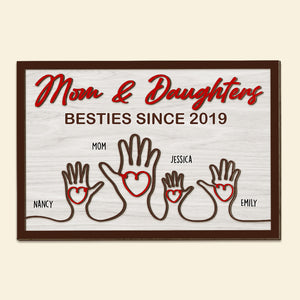 Personalized Gifts For Mom Wood Sign Mother And Kid Hand 04OHPU210224 - Wood Signs - GoDuckee