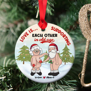 Personalized Gifts For Couple Ceramic Ornament Funny Old Couple 01nahn011122 - Ornament - GoDuckee