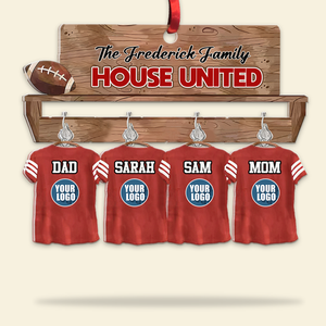 Personalized Gifts For American Football-Loving Family Christmas Ornament 01huhu051024 - Ornament - GoDuckee