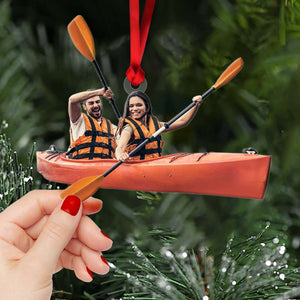 Gift For Kayaking, Personalized Acrylic Ornament, Image Upload Kayak Ornament, Christmas Gift - Ornament - GoDuckee