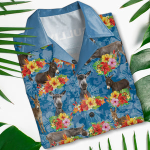 Farmer Personalized Hawaiian Shirt With Funny Donkey Pattern, Funny Farmer Gift - Hawaiian Shirts - GoDuckee