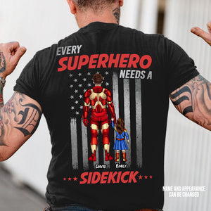 Every Super Dad Needs A Sidekick, Personalized Shirt - Gift For American Dad - Shirts - GoDuckee