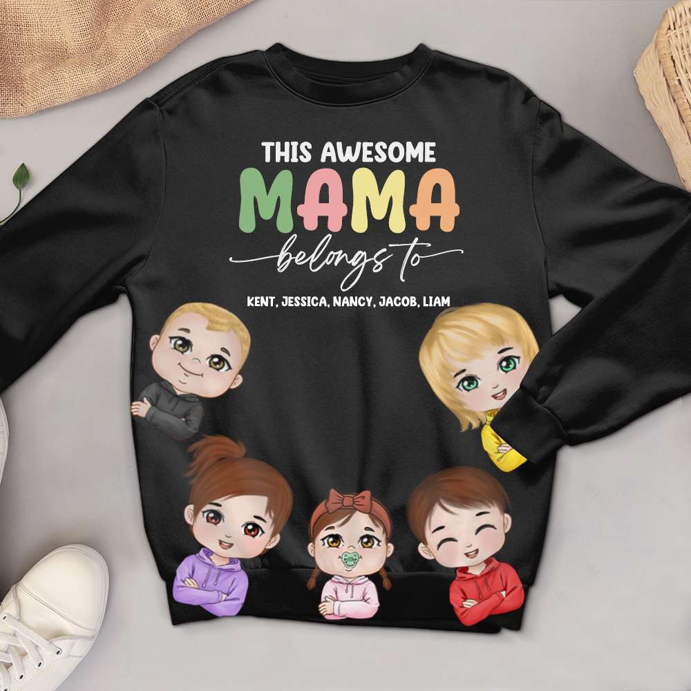 Personalized Gifts For Mom Shirt This Awesome Mama Belongs To 03OHPU250124HH - 2D Shirts - GoDuckee