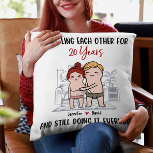 Fond-Ling Each Other, Gift For Couple, Personalized Pillow, Funny Couple Pillow, Couple Gift - Pillow - GoDuckee