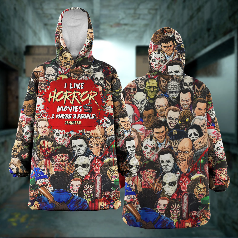 I Like Horror Movies, Gift For Horror Movie Fan, Personalized Hoodie, Horror Oversized Hoodie, Halloween Gift 01HUHN180723 - AOP Products - GoDuckee
