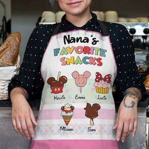 Personalized Gifts For Grandma Aprons Nana's Favorite Snacks 02NAHN260224 - Aprons - GoDuckee