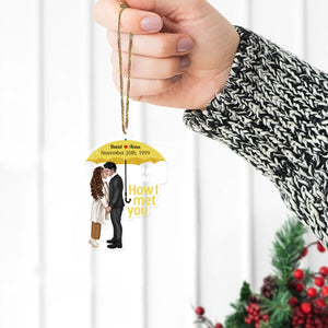 How They Met each other at right place and right time, Personalized Christmas Ornament for Movie Couples , 08htdt211123pa - Ornament - GoDuckee