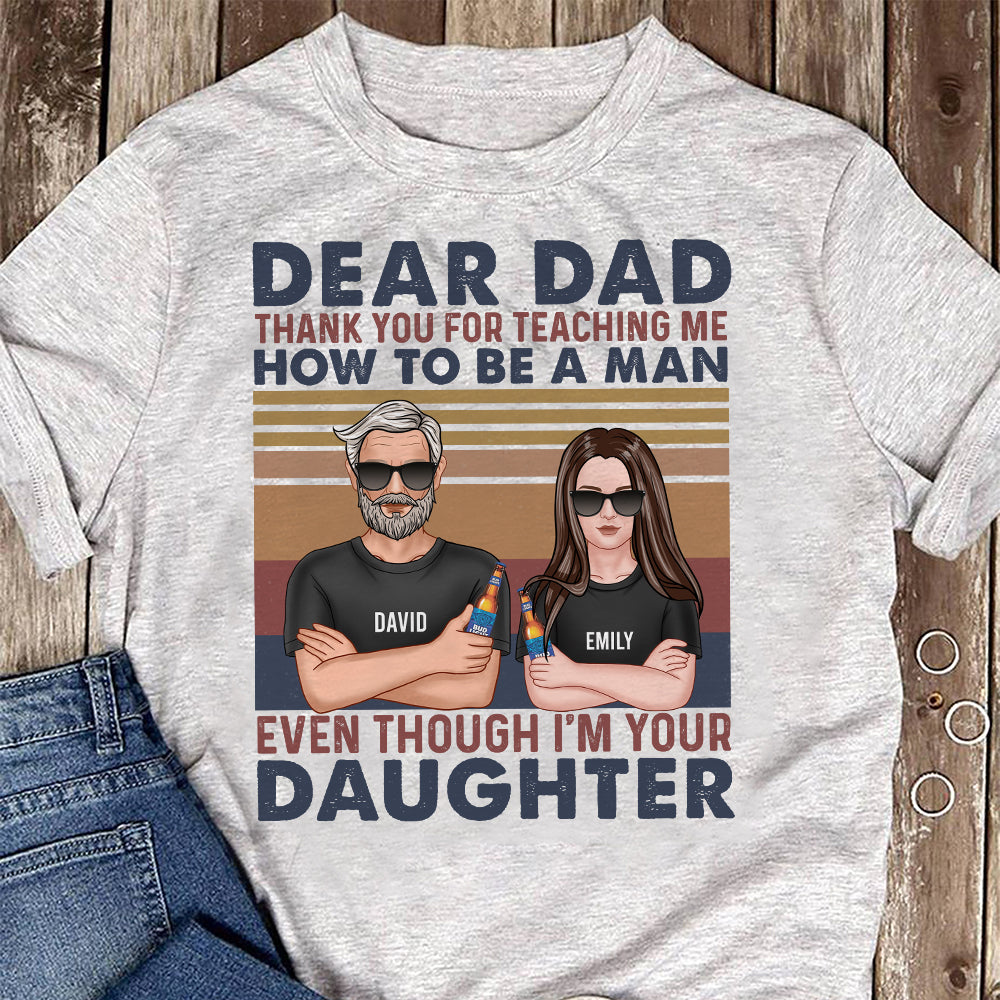 Dear Dad, Thank You For Teaching Me, Gift For Dad, Personalized Shirt, Dad And Kid Shirt, Father's Day Gift - Shirts - GoDuckee