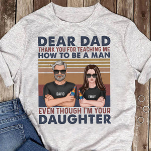 Dear Dad, Thank You For Teaching Me, Gift For Dad, Personalized Shirt, Dad And Kid Shirt, Father's Day Gift - Shirts - GoDuckee