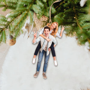 Custom Photo Gifts For Couple, Upload Couple Photo Christmas Ornament 02pgxx290824 - Ornament - GoDuckee