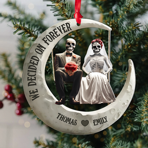 Personalized Gifts For Couple Christmas Skull Couple Ornament 02ohpu081124 - Ornament - GoDuckee