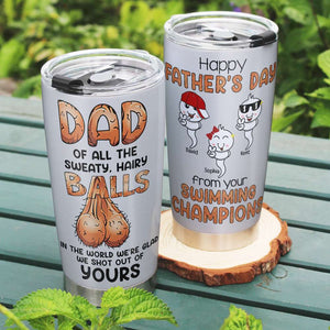 Happy Father's Day From Your Swimming Champions Personalized Tumbler Cup, Gift For Dad - Tumbler Cup - GoDuckee
