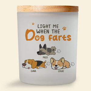 Personalized Gifts For Dog Lovers Scented Candle Light Me When The Dog Farts - Scented Candle - GoDuckee