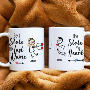 Gift For Couple, Personalized Mug, Stick Couple Coffee Mug, Couple Gift - Coffee Mug - GoDuckee