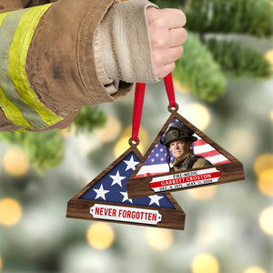 Personalized Memorial Ornament For Firefighrer, Folded Flag 01qhqn241024 - Ornament - GoDuckee