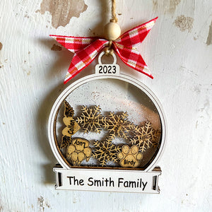 Snow Family - Personalized 4D Shaker Ornament - - GoDuckee