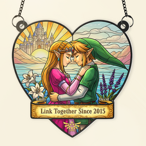 Couple Link Window Hanging Suncatcher Ornament - Personalized Gifts For Couple 02napu110625 - Ornament - GoDuckee