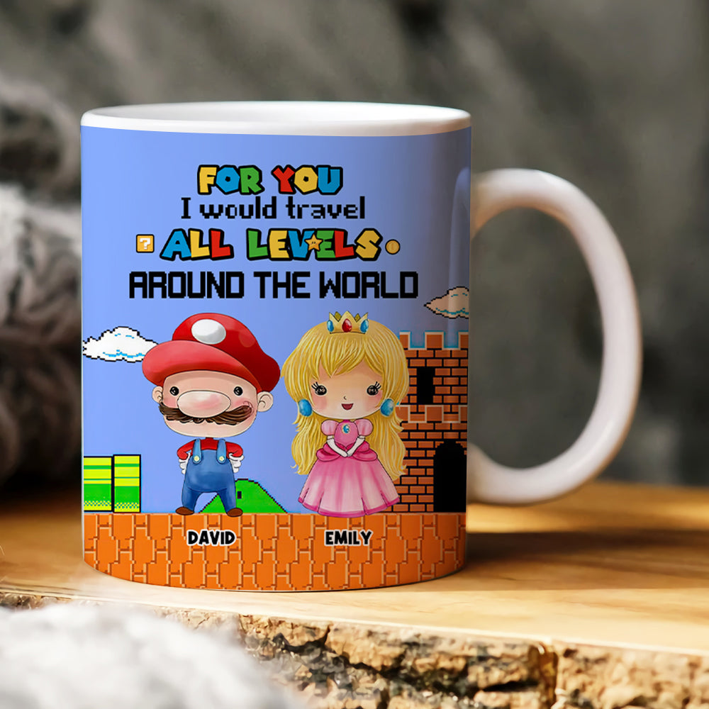 Couple Game Travel All Levels Around The World White Edge-to-edge mug 03nahn201123 - Coffee Mug - GoDuckee