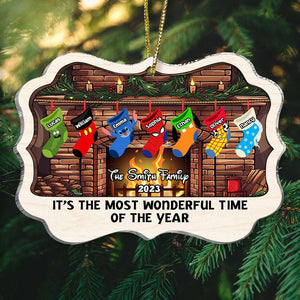 Socks - It's The Most Wonderful Time Of The Year 07ACDT071123 Personalized Ornament, Gifts For Family - Ornament - GoDuckee