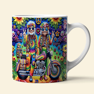 Personalized Gifts For Couple, Hippie Couple White Mug 01ACDT310824 - Coffee Mug - GoDuckee