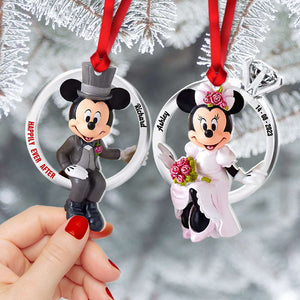 Happily Ever After, Set Of 2 Personalized Ornaments For Couple, Christmas Gift, Anniversary Gift Ideas 04QHHN131023 - Ornament - GoDuckee